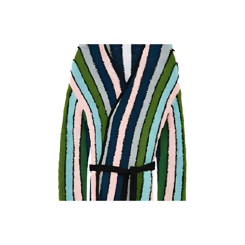 LOEWE Stripe Belted Cardigan 'Green/Multitone'-5