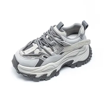 BENZI Anti Slip Wear Resistant Breathable Moisture Wicking Lightweight Low Top Chunky Sneakers Women's