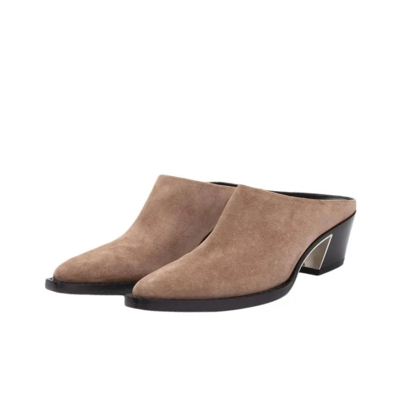 3.1 Phillip Lim Closed Toe Slippers 5.5cm Women's Gray Brown-2