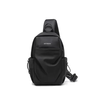 SEPTWOLVES Fabric Sling Bag Medium Size Men's Black