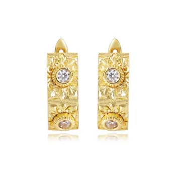 FUNNXI S925 Silver Rhodium Plated Gold Earrings Women's Gold
