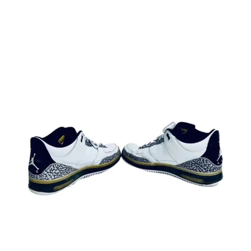 Jordan Air Jordan Fusion 3 Cushioning Wear-Resistant Mid-Top Vintage Basketball Shoes Men's White-4