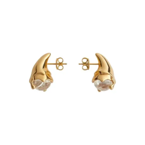 Bottega Veneta Sterling Silver Quartz Earrings Women's Gold