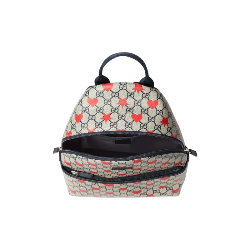 GUCCI GG Supreme Canvas Backpack Kids' Beige & Blue-4