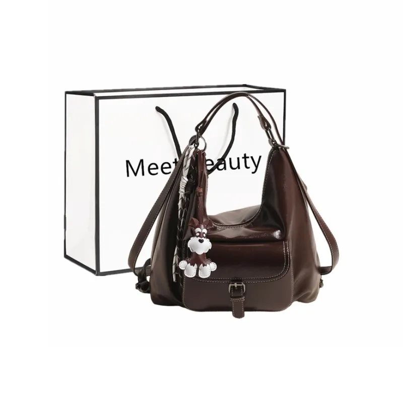 Fitchell PU Backpack Women's Brown/Black/Coffee-5
