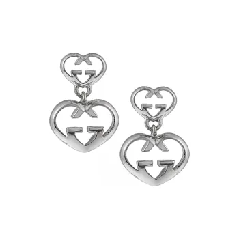 GUCCI 925 Sterling Silver Earrings Women's Silver
