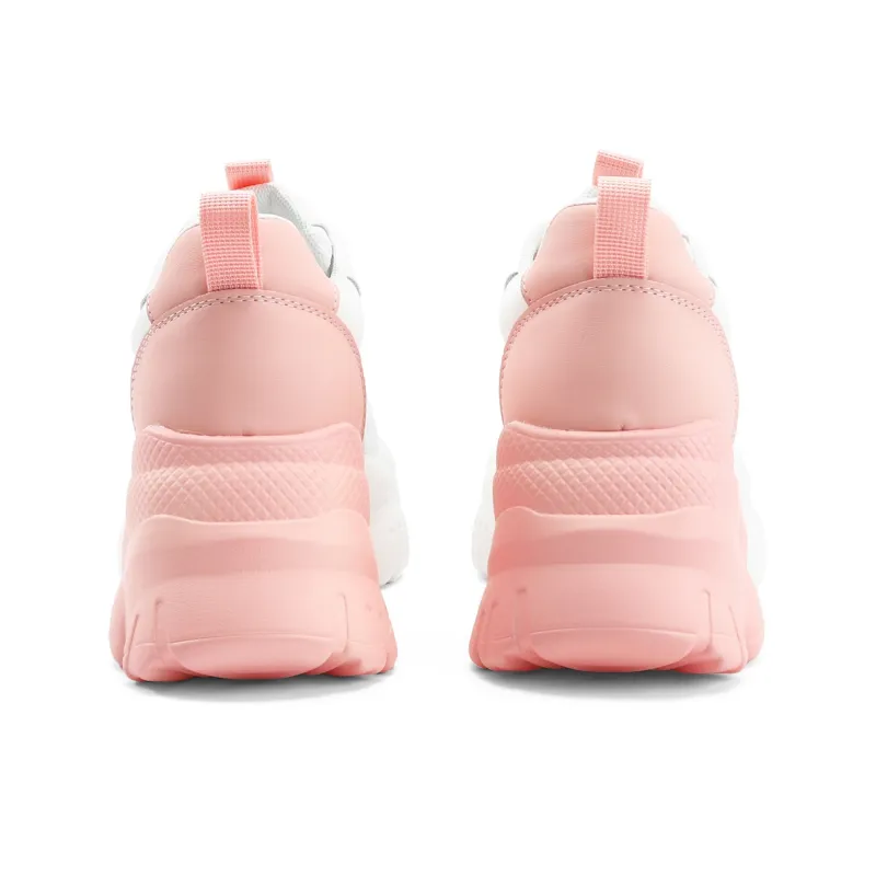 TOM TAILOR Sweet Pink Holographic Thick Heel Trendy Running Shoes Slip Resistant Low Top Casual Shoes Women's-10