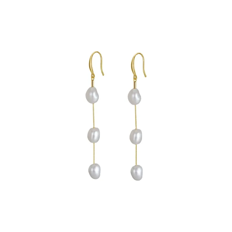 ZHENZHUAOMI Freshwater Pearl Drop Earrings Women's-1