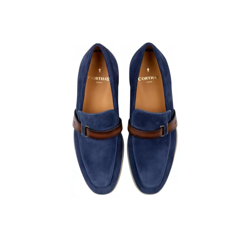 MAISON CORTHAY Portofino Loafers Men's Blue-3