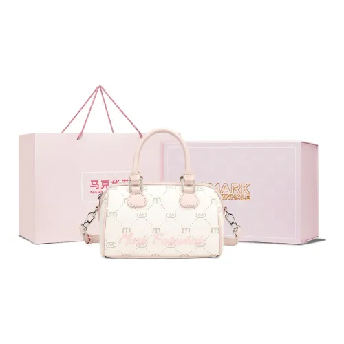 FAIRWHALE Trendy Vintage Commute Synthetic Leather Boston Bag Shoulder Bag Handbag Regular Women's Cherry Blossom Pink