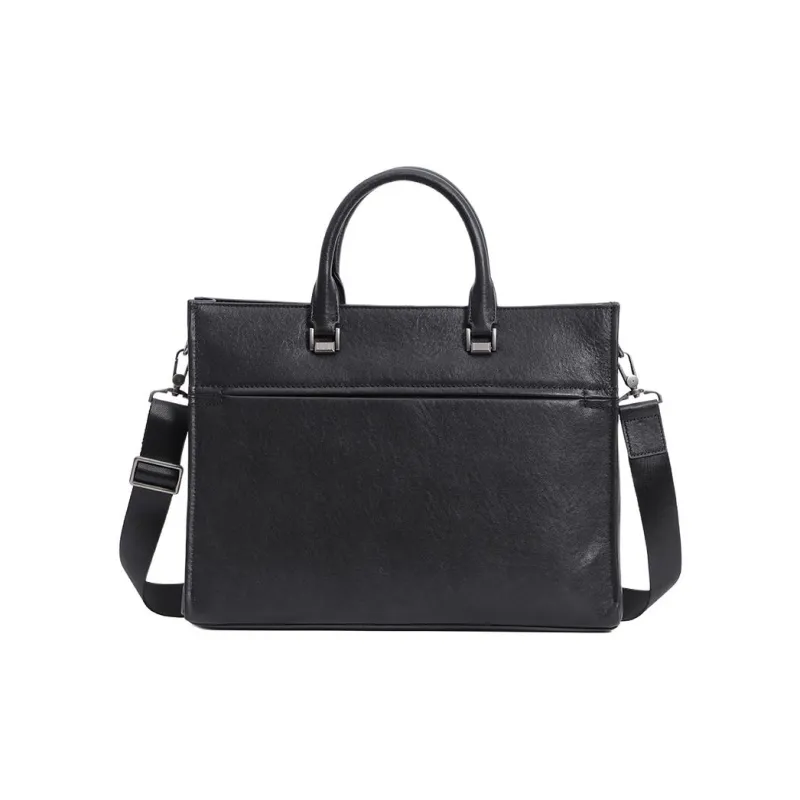 LARTIGENT Cow Leather Handbag Men's Black-1