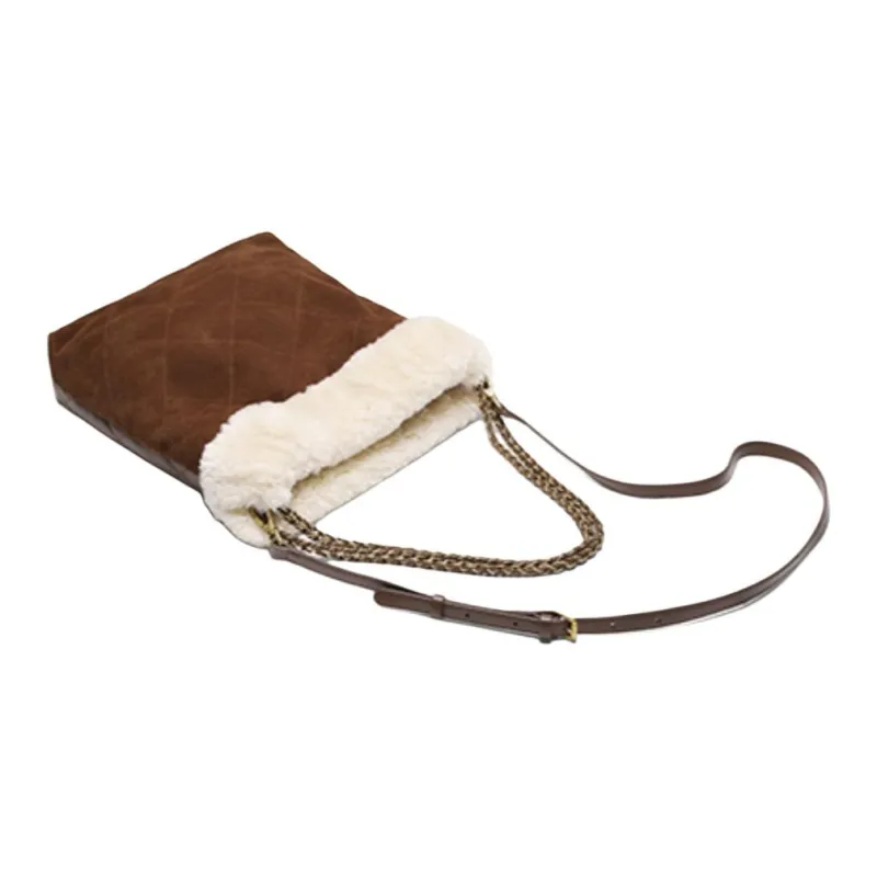 BELLE Suede, Cow Split Leather, Artificial Leather Handbag, Shoulder Bag Tubas Women's Brown-4