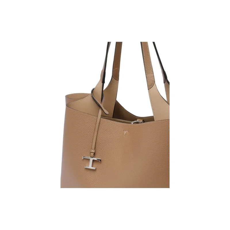 TOD'S T Timeless Logo Plaque Medium Tote Bag-3