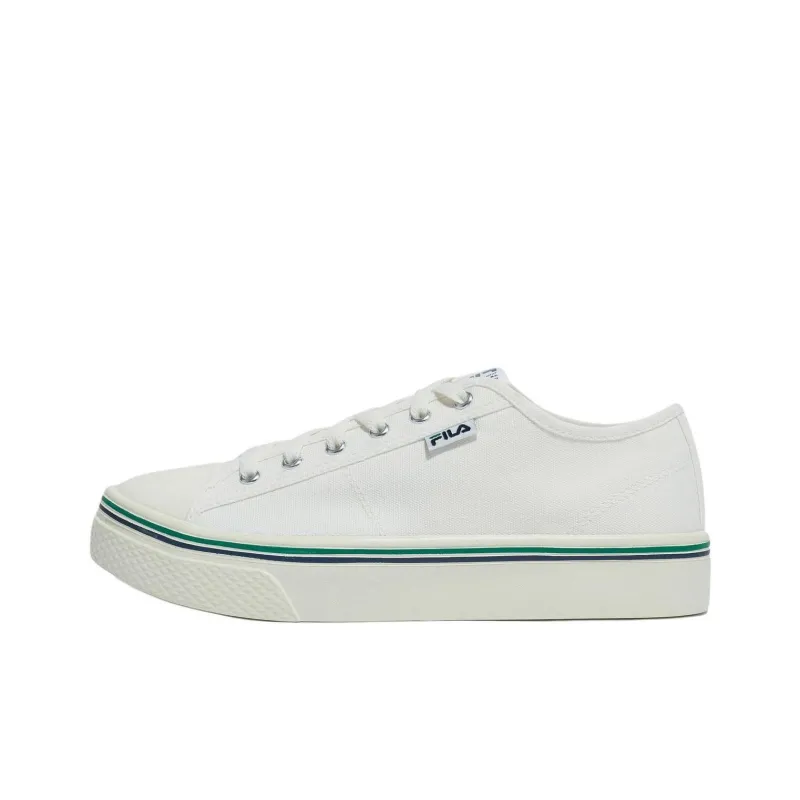 FILA Scanline Wear resistant And Lightweight Low Top Skateboard Shoes Unisex White-0