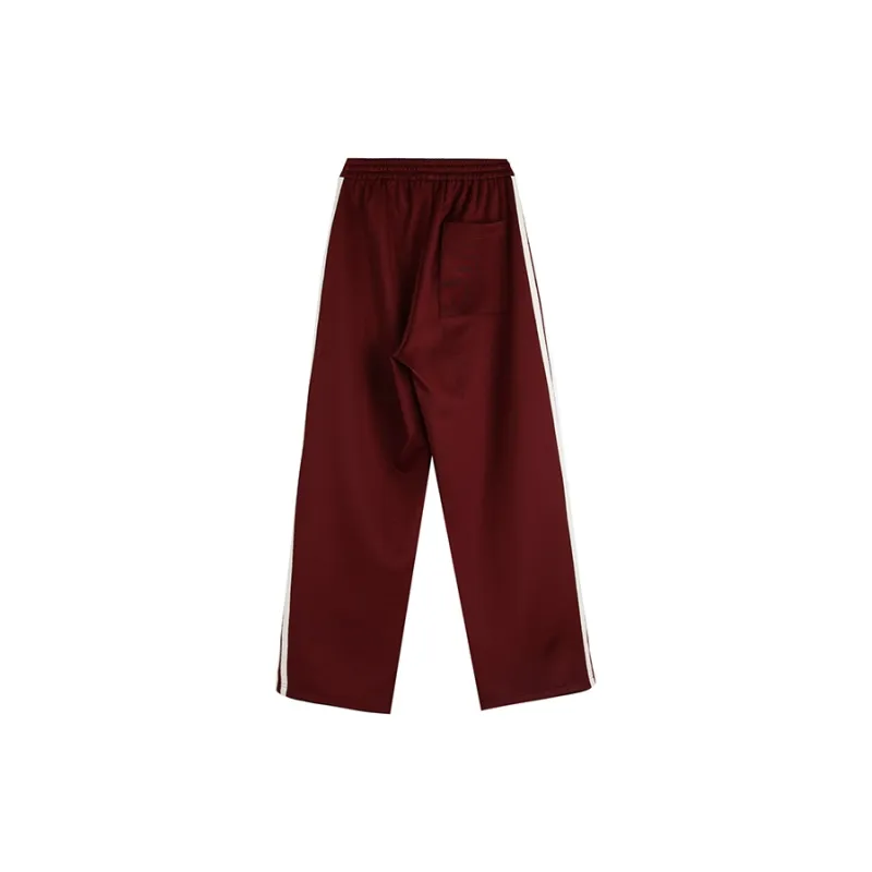 ROARINGWILD Casual Pants Unisex Maroon-1