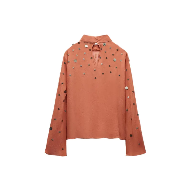 ZARA ZW Series Shirt Women's Salmon Pink-1