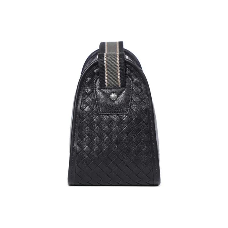 LARTIGENT Cow Leather Crossbody Bag Men's Black-7