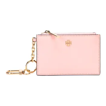 TORY BURCH Emerson Leather Coin Purse, Wallet, Card Holder Trumpets Women's Pink