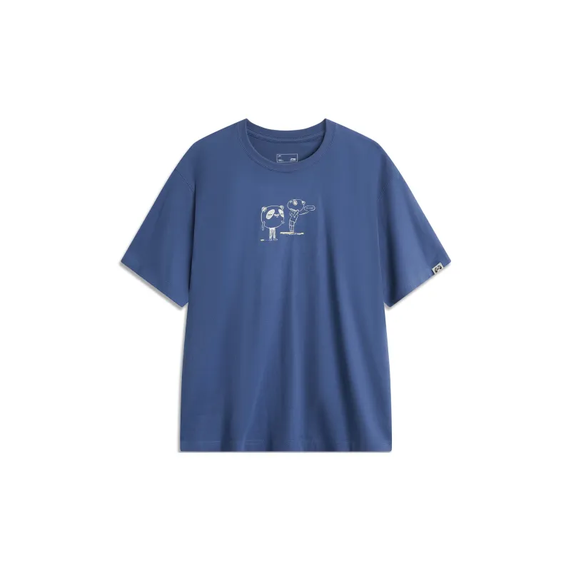 LiNing Sports Life Collection T Shirt Men's Sea Salt Blue-1