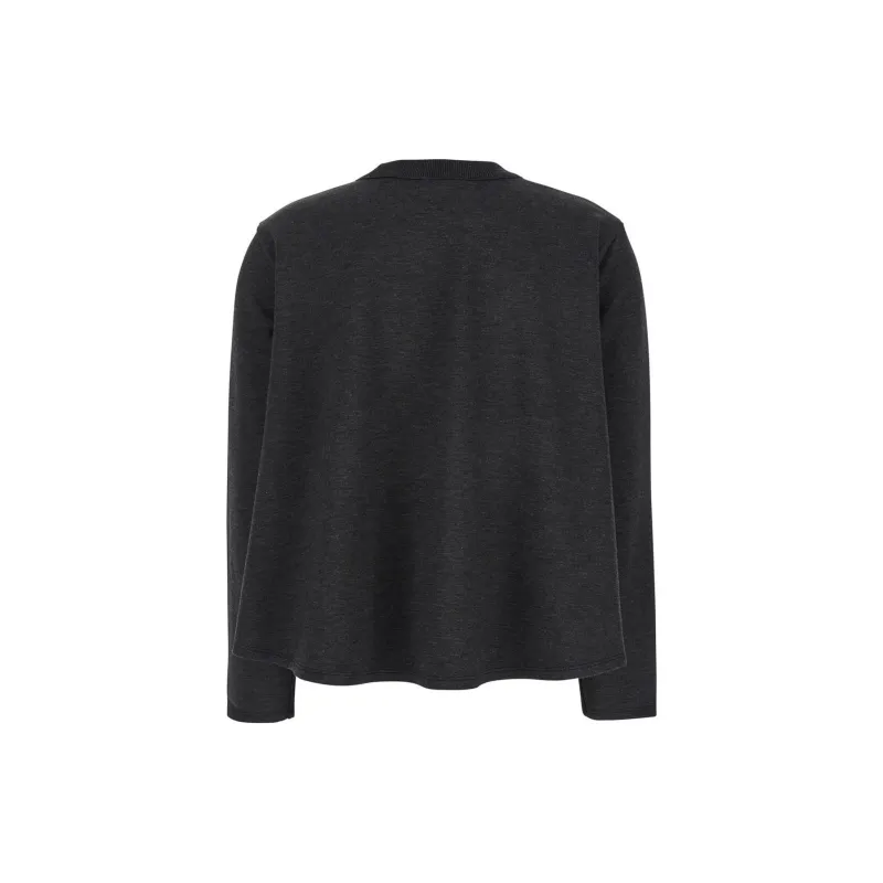 THEORY A-Line Crew Neck Cropped Sweater-1