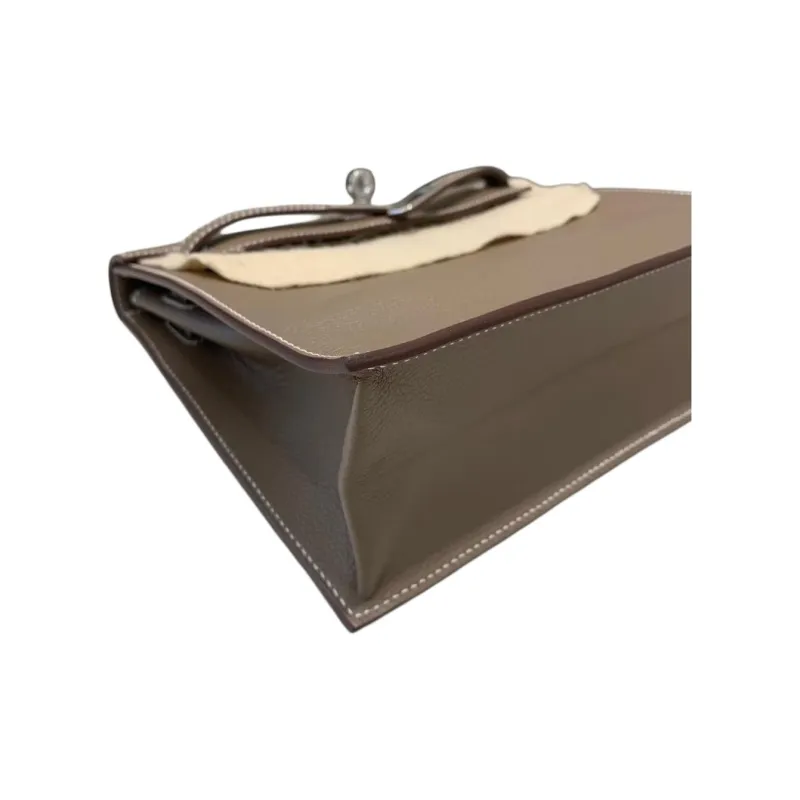HERMES Kelly Danse Evercolor Calfskin Crossbody Bag Shoulder Bag Women's 18 Etoupe Elephant Gray-2