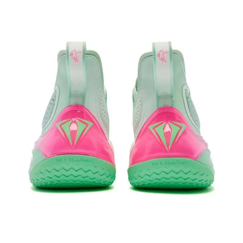 QIAODAN Venom Fang PRO 3.0 Basketball Shoes Men Mid Top Jade Hairpin Aurora Pink Green-3