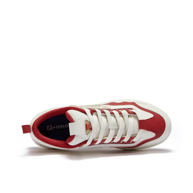 FILA FUSION NOLLIEF CNY Anti Slip Wear Resistant Low Top Skateboard Shoes Men's White Red-2