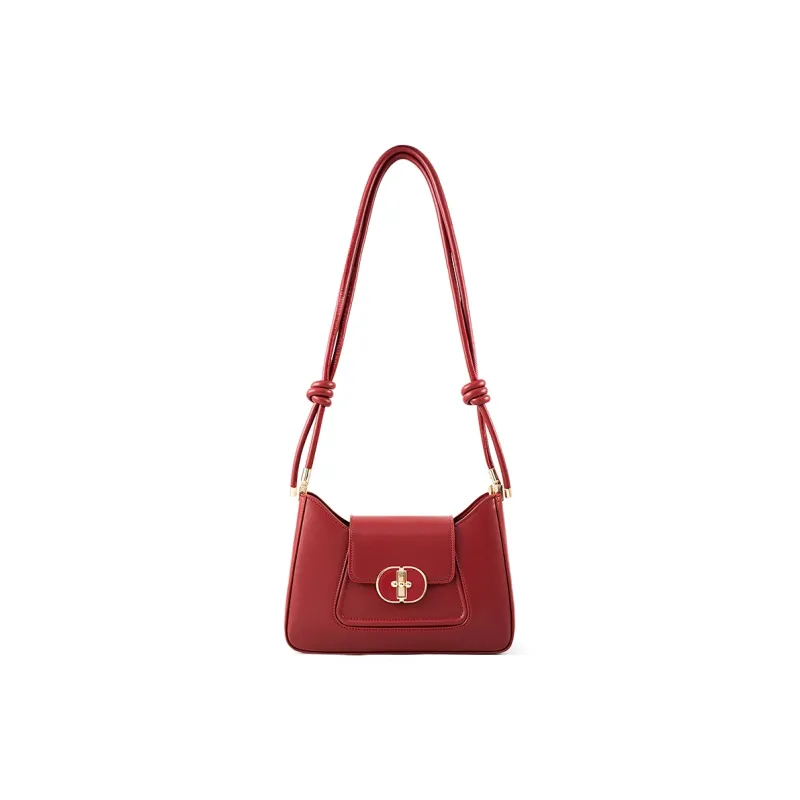 Vigno Synthetic Leather Shoulder Bag Baguette Bag Regular Women's Red-8