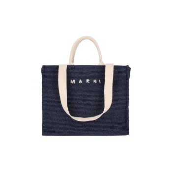 MARNI Logo Embroidered Top Handle Bag