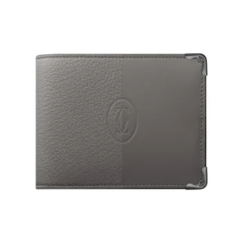 CARTIER Must De Cartier Calfskin Wallet Men's Gray