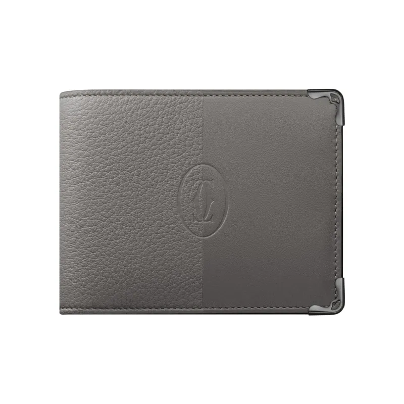 CARTIER Must De Cartier Calfskin Wallet Men's Gray-0