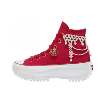 Converse Run Star Hike Anti Slip Wear Resistant High Top Canvas Shoes Unisex Red