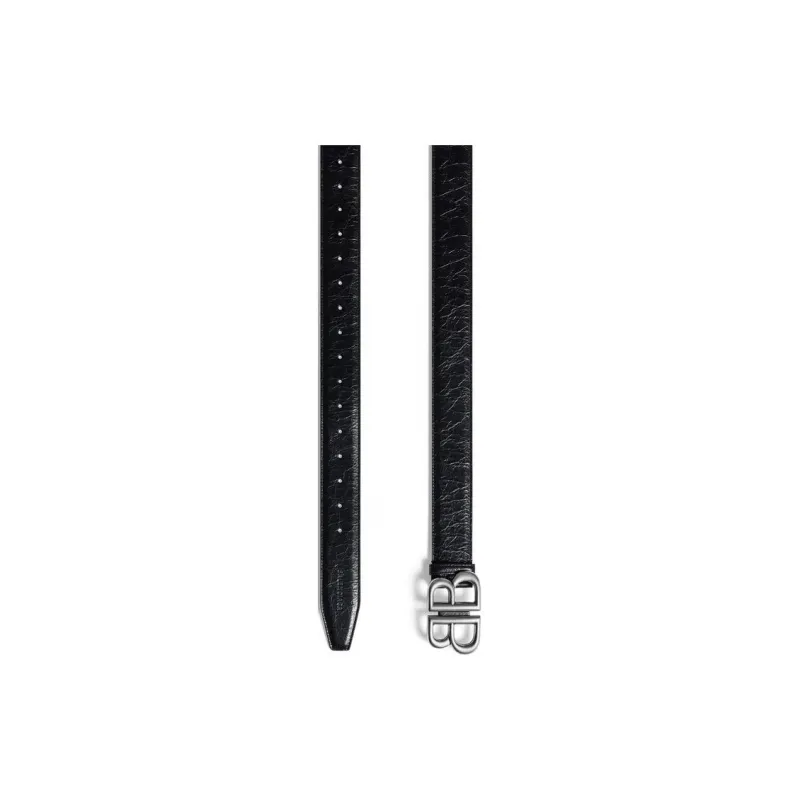 Balenciaga Calfskin Leather Belts Men's Black -2