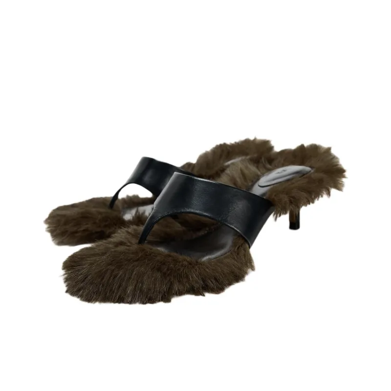 ZARA LIMITED EDITION Abrasion Resistant Flip Flops Women's Black-2