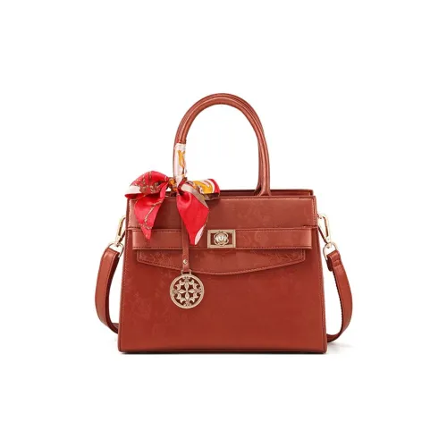 PAYOT Microfiber Synthetic Leather Handbag Regular Women's Chinese Style Red
