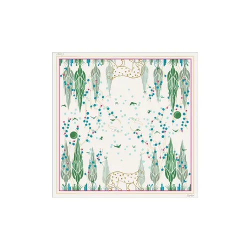 CARTIER Silk Silk Scarves Unisex White
