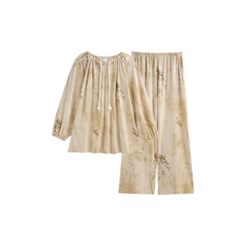Same Language Pajama Set Women's Grass Yellow/Cloud Smoke