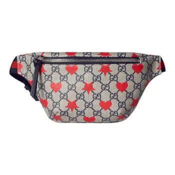 GUCCI GG Supreme Canvas Fanny Pack Kids' Beige & Blue