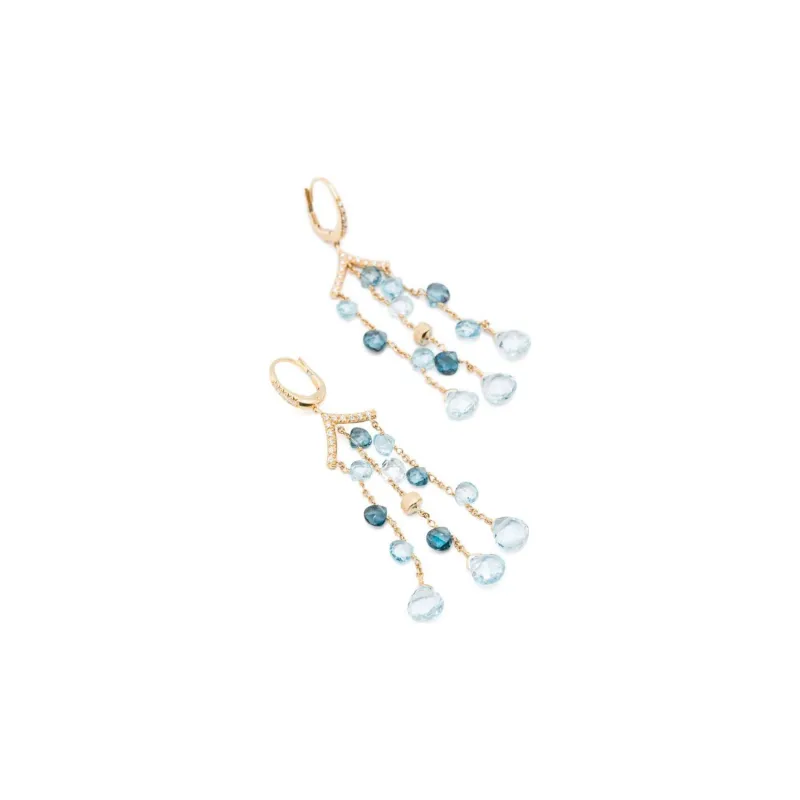 Marco Bicego 18Kt Yellow Gold Topaz And Diamond Earrings-1