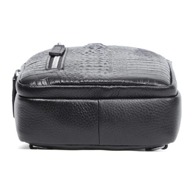 LARTIGENT Cow Leather Sling Bag Regular Men's Black-4
