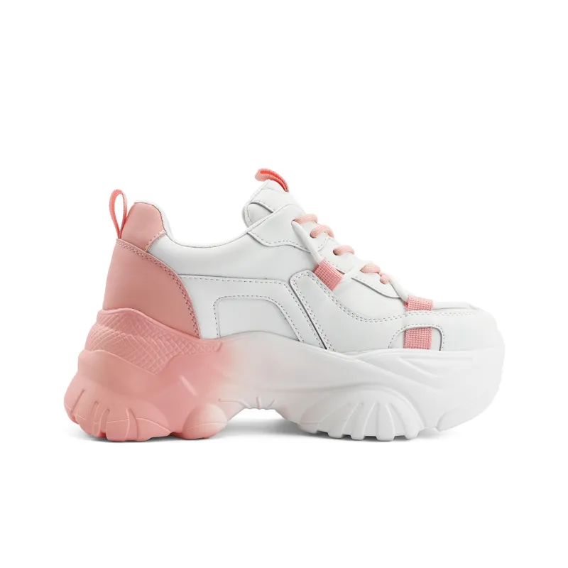 TOM TAILOR Sweet Pink Holographic Thick Heel Trendy Running Shoes Slip Resistant Low Top Casual Shoes Women's-8