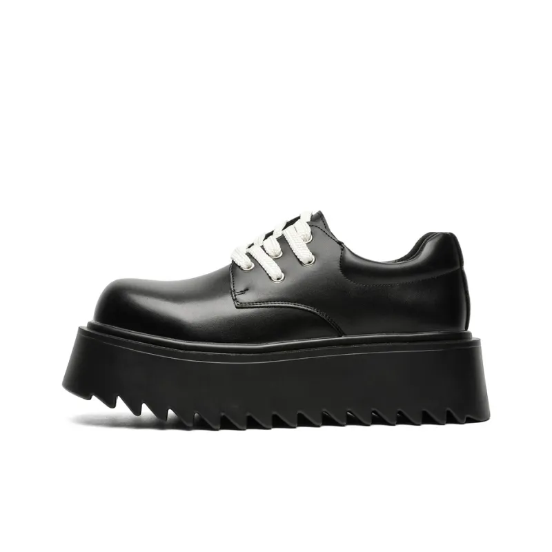 Fire Flying Fish Anti Slip And Wear Resistant Height Increasing Low Top Casual Shoes Men's Black-0