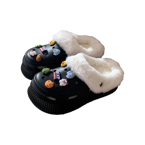 SHIGUDE Cotton Slippers Women's Black