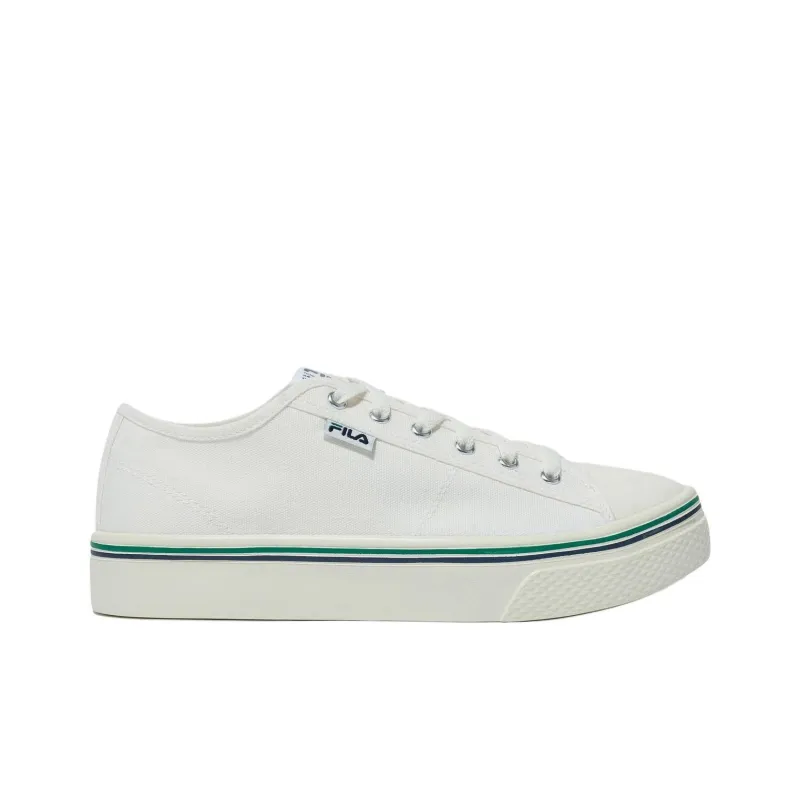 FILA Scanline Wear resistant And Lightweight Low Top Skateboard Shoes Unisex White-1