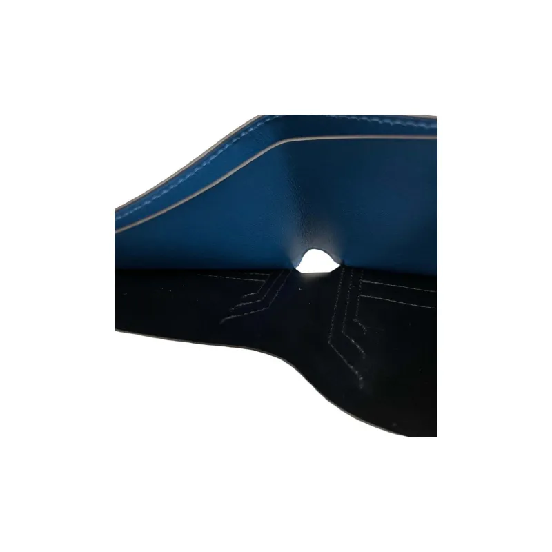 CARTIER Must De Cartier Cow Leather Wallet Women's Blue-6