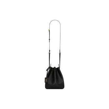 SAINT LAURENT Calfskin Bucket Bag, Shoulder Bag Women's Black