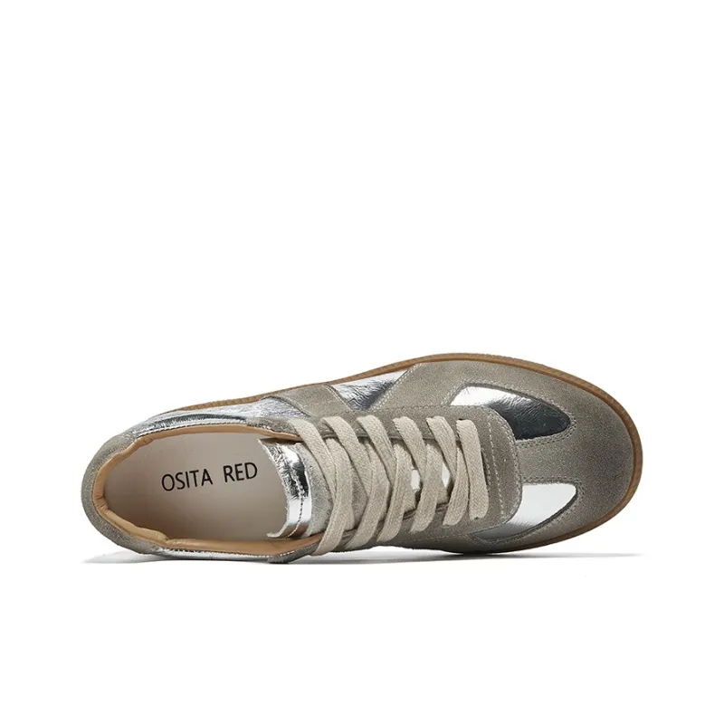 OSITA RED Skateboard Shoes Women's Low Top White/Light Brown-18