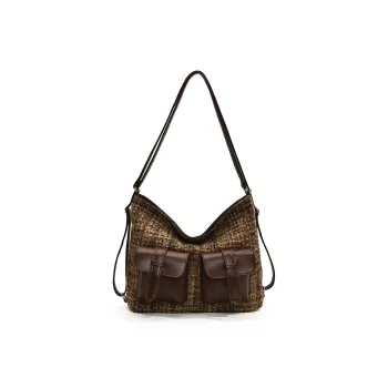 DALO Suede Shoulder Bag Women's Thousand Crane Brown/Matte Brown/Matte Coffee Brown
