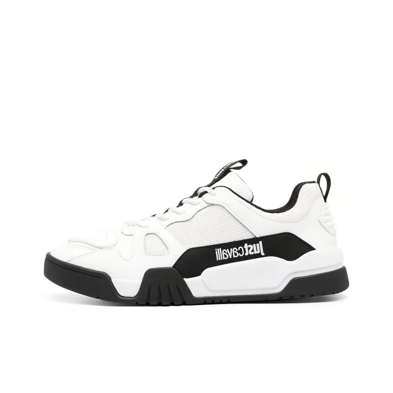 Just Cavalli Low-Top Skateboard Shoes Men's White Black-0