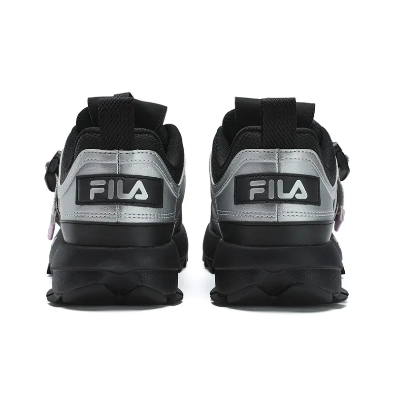 FILA Disruptor 2 Abrasion-Resistant Slip-Resistant Low-Top Casual Shoes Women's Silver Black-3
